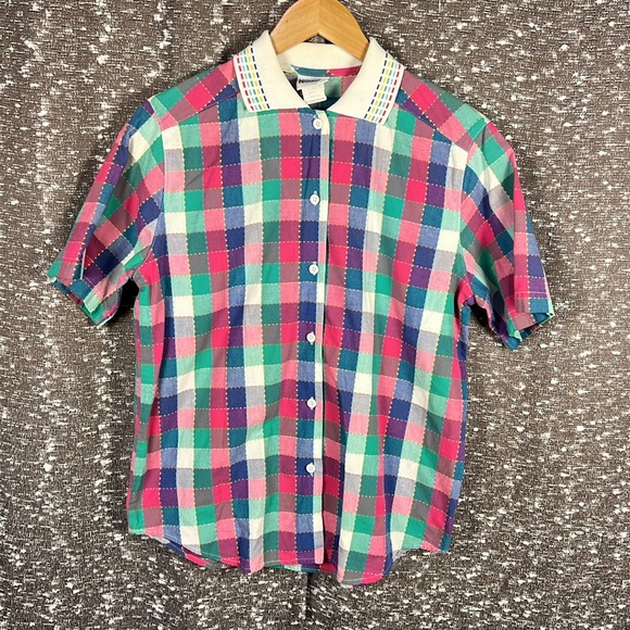 Koret Francisca Women’s Size Small Button up Dress Shirt Stripes Print Travel - Picture 1 of 11